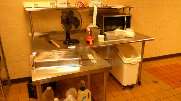 STAINLESS STEEL DESK WITH DRAWERS! WITH MAGIC CHEF MICROWAVE, & SMALL STAINLESS DESK! - Image 2 of 6