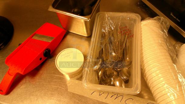 STAINLESS STEEL DESK WITH DRAWERS! WITH MAGIC CHEF MICROWAVE, & SMALL STAINLESS DESK! - Image 6 of 6