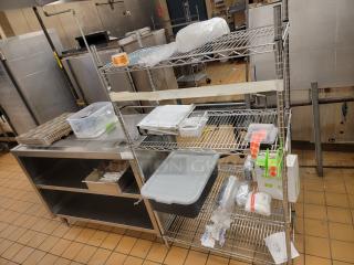 STAINLESS STEEL WORKSTATION, 4 TIER SHELF W ACCESSORIES!