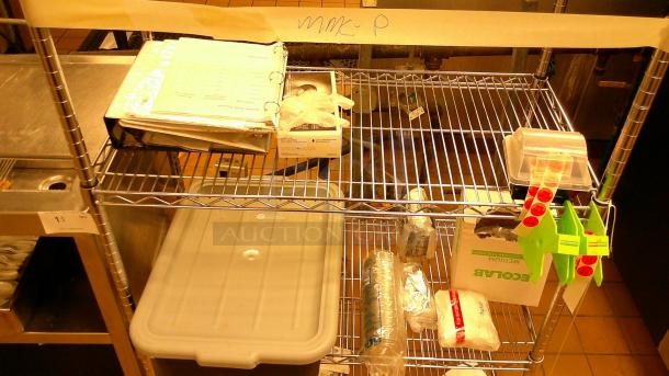 STAINLESS STEEL WORKSTATION, 4 TIER SHELF W ACCESSORIES! - Image 4 of 4