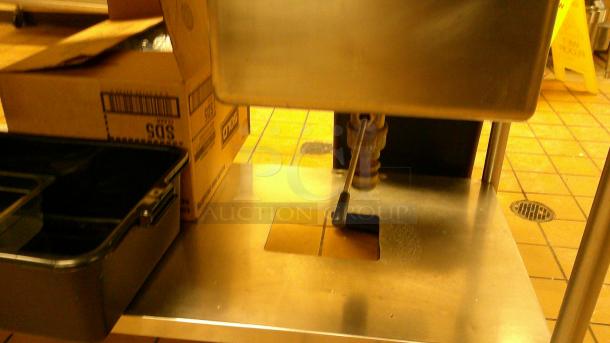 STAINLESS WORKSTATION, SINGLE BASIN, DRAWER, OVERHEAD HANGERS 6'X30"X80" - Image 3 of 5
