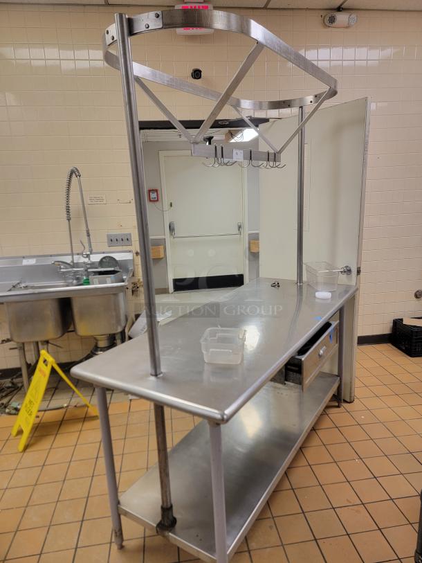 STAINLESS WORKSTATION WITH DRAWER AND ACCESSORIES - Image 1 of 4