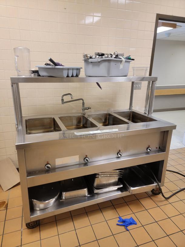 4 PAN STEAM TABLE WITH ACCESSORIES - Image 1 of 6