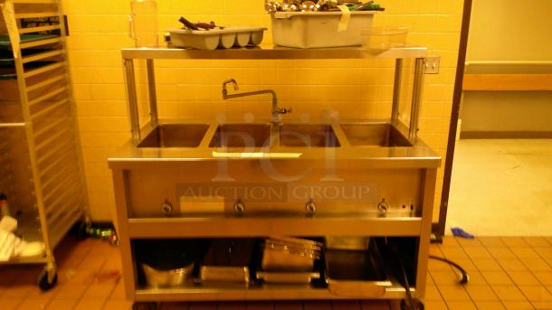 4 PAN STEAM TABLE WITH ACCESSORIES - Image 2 of 6