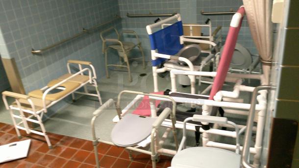 SHOWER ROOM! ASSORTED SHOWER BEDS AND CHAIRS - Image 1 of 6