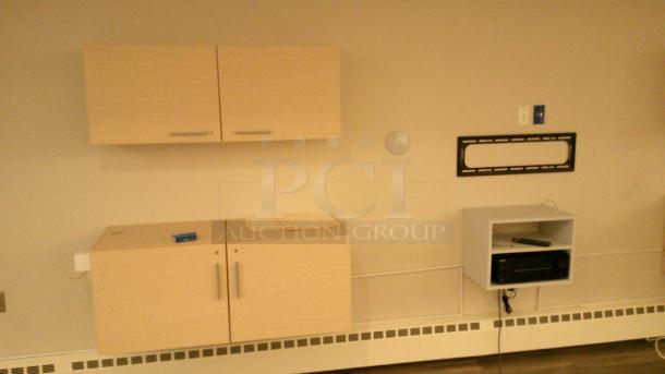 WHOLE MEETING ROOM W/ RETRACTABLE PROJECTOR SCREEN! ROLLING TABLES WITH CABINETS, 4 WALL MOUNTED CABINETS, 3 FOLDING TABLES, 2 STANDING AC's, 1 ONKYO STEREO, 1 CHAULKBOARD............
https://youtube.com/shorts/tpJsxyYJvck - Image 5 of 12