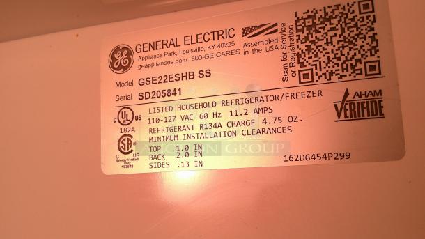 GE SIDE BY SIDE REFRIGERATOR! - Image 4 of 4