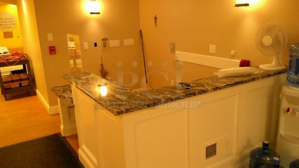 GRANITE TOP DESK!
BUYER MUST REMOVE ON PICKUP DAY - Image 1 of 3