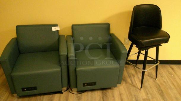 (2) COMPASS LOUNGE CHAIRS W/ INTEGRATED CHARGING PORTS - Image 1 of 2