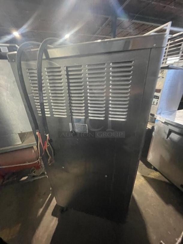 Taylor Commercial Stainless Steel Electric Powered Dual Flavor/Twist Soft Serve Ice Cream/Frozen Yogurt Machine! With 2 Hoppers & 3 Dispensers! With Drip Tray! Model: Y754-33 SN: J2076476! 208/230V 3 Phase! On Casters! - Image 3 of 7