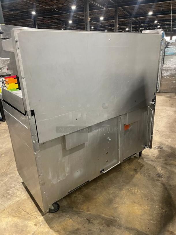 Vulcan Commercial Stainless Steel Natural Gas Powered 6 Burner Range/Raised Flat Griddle Split Top & Double Oven Combo! With Built-In Broiler/Cheese Melter! With Back & Side Splash! With Overhead Salamander Shelf! With Wire Oven Racks! On Casters! - Image 4 of 14
