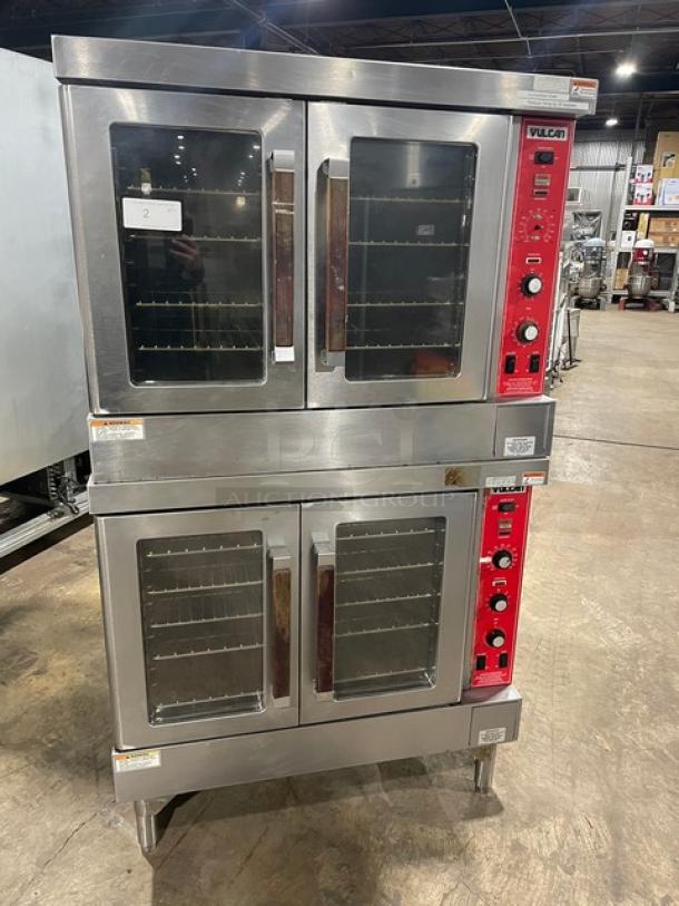 Vulcan Commercial Stainless Steel Natural Gas Powered Double Stacked Convection Oven! With Wire Oven Racks! Model: SG4D-1 SN: 48-1487331! On Legs! 2X Your Bid Makes One Unit! - Image 1 of 10