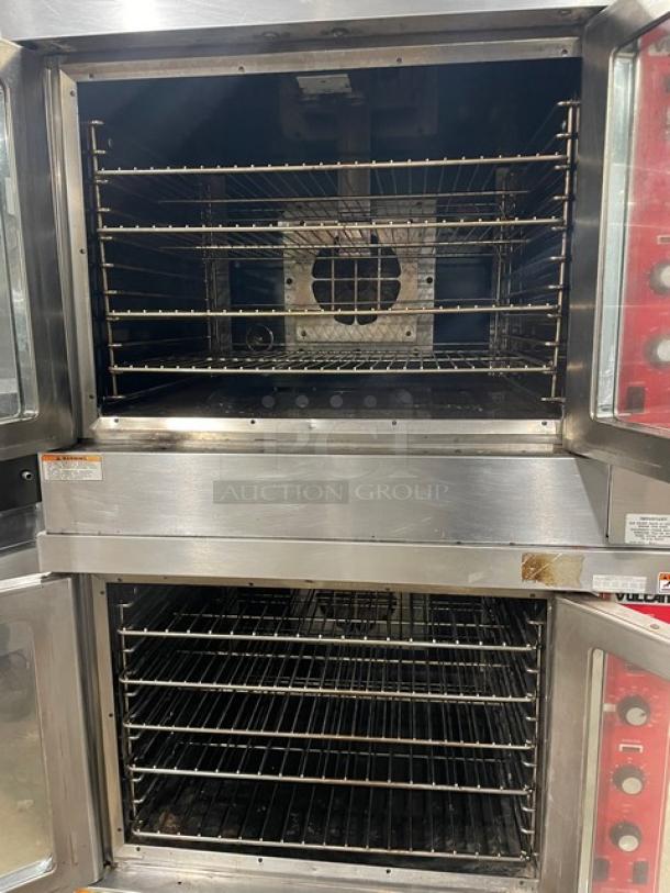 Vulcan Commercial Stainless Steel Natural Gas Powered Double Stacked Convection Oven! With Wire Oven Racks! Model: SG4D-1 SN: 48-1487331! On Legs! 2X Your Bid Makes One Unit! - Image 5 of 10