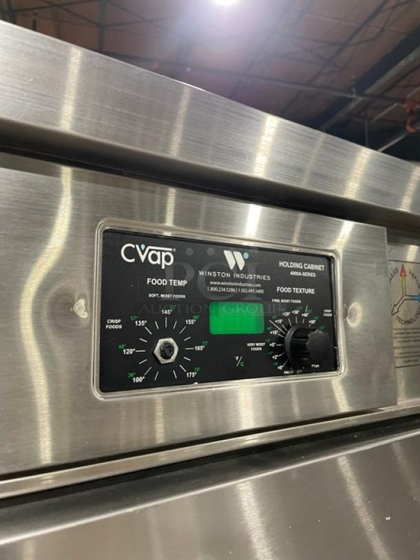 Winston Industries Cvap 4000A-Series Commercial Stainless Steel Electric Powered Half Door Heated Holding Cabinet! With Pass-Through Doors! With Built In Pan Holding Racks! Model: HA4522GE SN: 20010919-011! 120V 1 Phase! On Casters! - Image 7 of 10