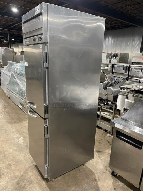 Beverage-Air Prestige Plus Series Commercial Stainless Steel Solid Half Door Reach In Refrigerator! Energy Star Certified! With Poly Coated Wire Rack & Built In Pan Holding Rack! Model: PR1-1AHS-XDX SN: 29309.12403! 115V 1 Phase! On Legs! - Image 2 of 11