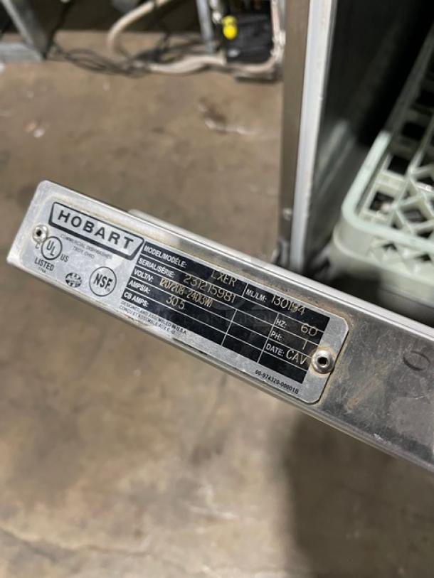 Hobart! New Body Style! Advansys Series Commercial Stainless Steel High Temperature Undercounter Dishwasher! Energy Star Certified! With Full Size Peg Rack! Model: LXER SN: 231215981! 120/208-240V 1 Phase! - Image 8 of 9