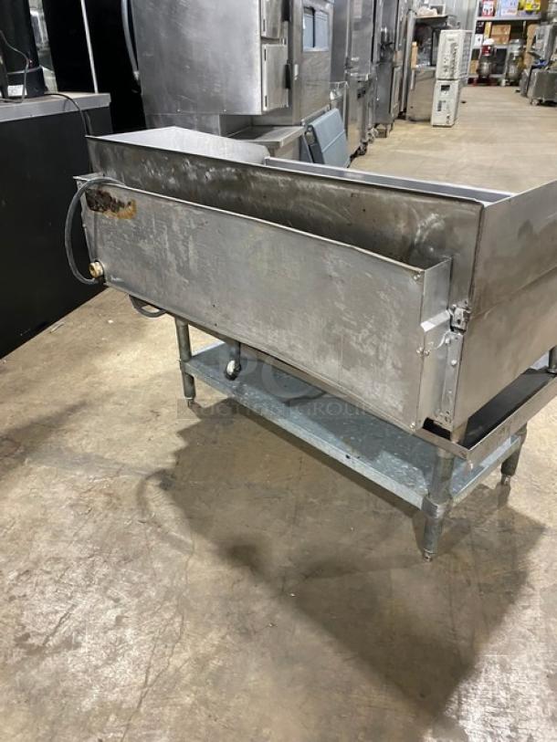 GREAT! Lang Commercial Stainless Steel Natural Gas Powered Countertop 48" Highly Polished Mirror Shine Flat Griddle! With Thermostatic Controls! Model: 148SC-NAT-SH SN: GT2481218A0011! 120V 1 Phase! On Single Shelf Equipment Stand! - Image 3 of 11