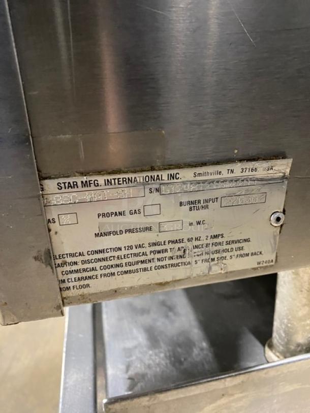 GREAT! Lang Commercial Stainless Steel Natural Gas Powered Countertop 48" Highly Polished Mirror Shine Flat Griddle! With Thermostatic Controls! Model: 148SC-NAT-SH SN: GT2481218A0011! 120V 1 Phase! On Single Shelf Equipment Stand! - Image 8 of 11