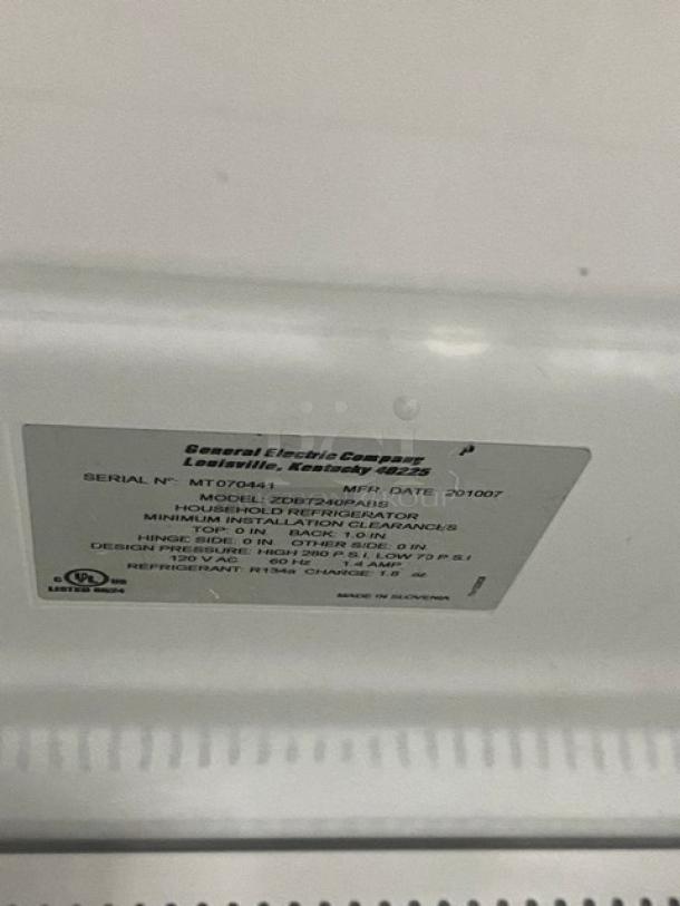 Monogram Commercial Single Door Refrigerated Countertop Beverage Center! Model: ZDBT240PABS SN: MT070441! 120V! - Image 7 of 8