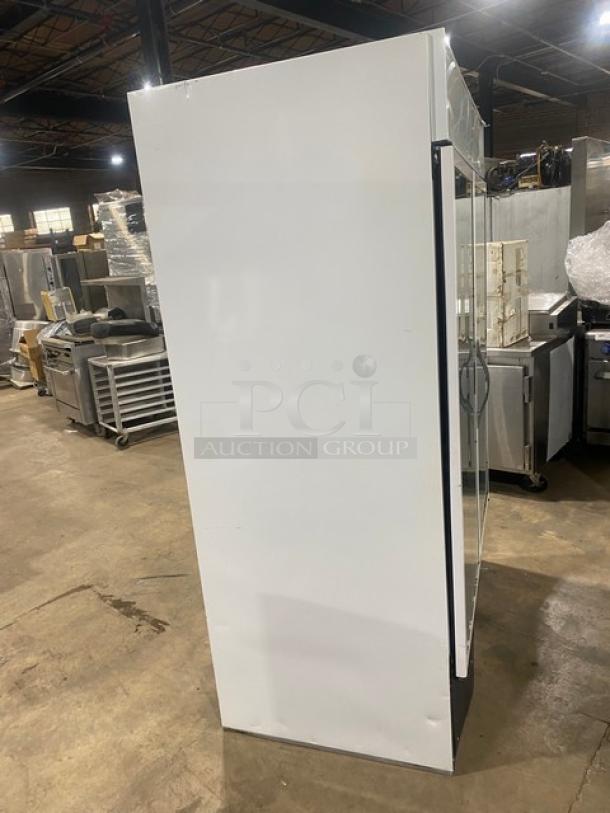 Beverage-Air Commercial White Double Glass Swing Door Reach In Merchandiser Refrigerator! With Poly Coated Wire Racks! Model: MT49-W SN: 6850056! 115V 1 Phase! - Image 2 of 9
