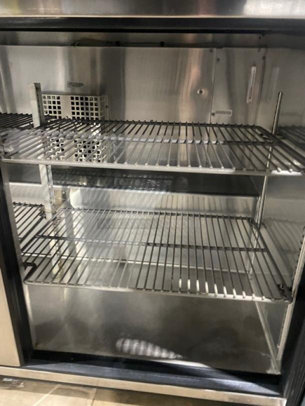 True Commercial Stainless Steel 2 Door Undercounter Worktop Refrigerator! Energy Star Certified! With Poly Coated Wire Racks! Model: TUC-48-LP-HC SN: 9029640! 115V 1 Phase! On Casters! - Image 6 of 7
