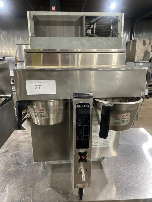 Fetco Extractor Series Commercial Stainless Steel Electric Powered Countertop Twin Coffee Brewer! With Brew Baskets! Model: CBS-2032! On Legs! - Image 1 of 8
