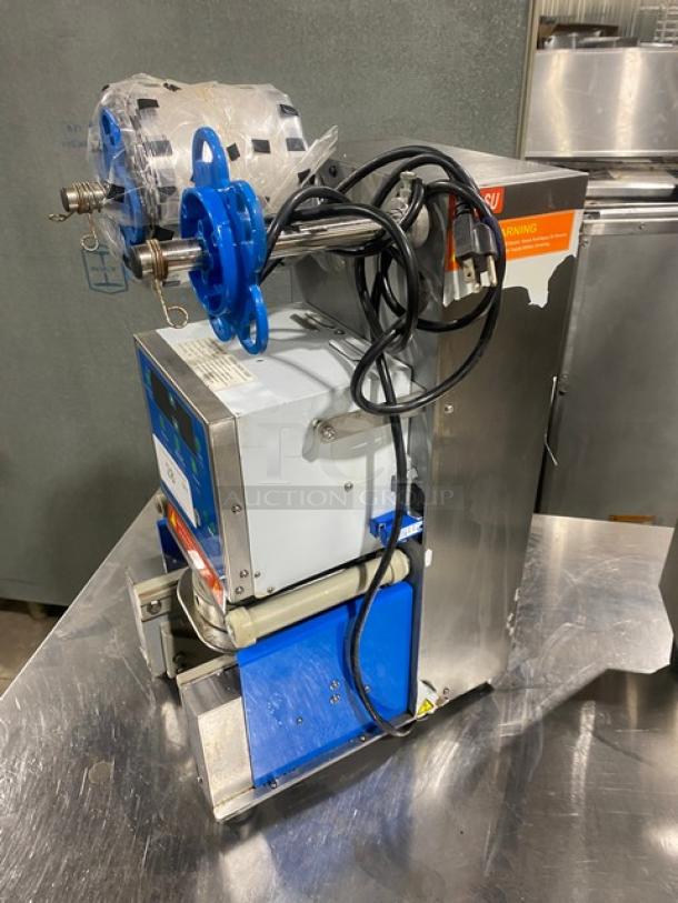 Y-Fang Commercial Stainless Steel Electric Powered Countertop Automatic Cup Sealing Machine! - Image 2 of 8