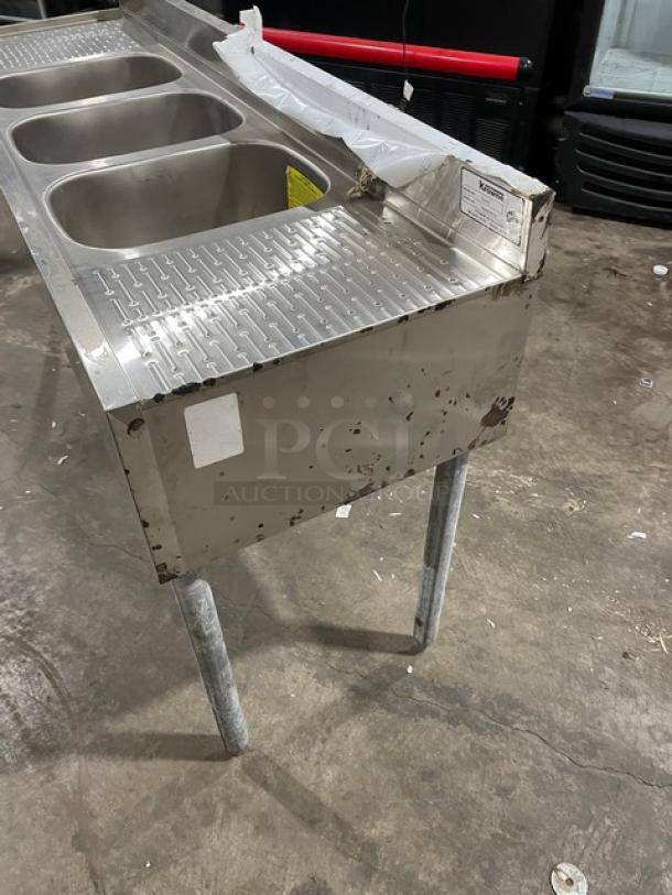 Krowne Commercial Stainless Steel 3 Compartment Underbar Sink! With Left & Right Side Drainboards! With Back Splash! Model: 18-53C SN: 10030006010! On Legs! - Image 2 of 9