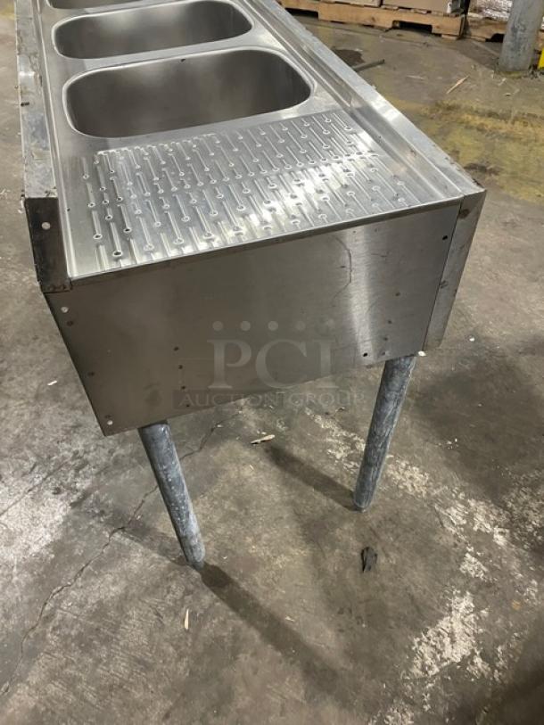 Krowne Commercial Stainless Steel 3 Compartment Underbar Sink! With Left & Right Side Drainboards! With Back Splash! Model: 18-53C SN: 10030006010! On Legs! - Image 4 of 9