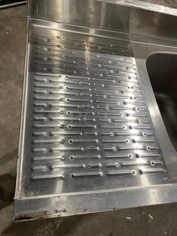 Krowne Commercial Stainless Steel 3 Compartment Underbar Sink! With Left & Right Side Drainboards! With Back Splash! Model: 18-53C SN: 10030006010! On Legs! - Image 6 of 9