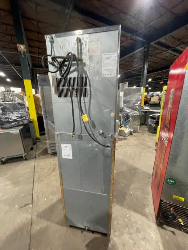 Hoshizaki Commercial Stainless Steel Modular Cresent Cuber Ice Machine Head! Model: KM-500MWH SN: Q03845E! 115-120V 1 Phase! With Hoshizaki Commercial Stainless Steel Ice Dispensing Bin Underneath! Model: DB-130H SN: Q52291G! 115V 1 Phase! On Legs! - Image 3 of 10