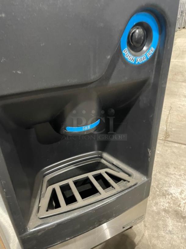 Hoshizaki Commercial Stainless Steel Modular Cresent Cuber Ice Machine Head! Model: KM-500MWH SN: Q03845E! 115-120V 1 Phase! With Hoshizaki Commercial Stainless Steel Ice Dispensing Bin Underneath! Model: DB-130H SN: Q52291G! 115V 1 Phase! On Legs! - Image 5 of 10