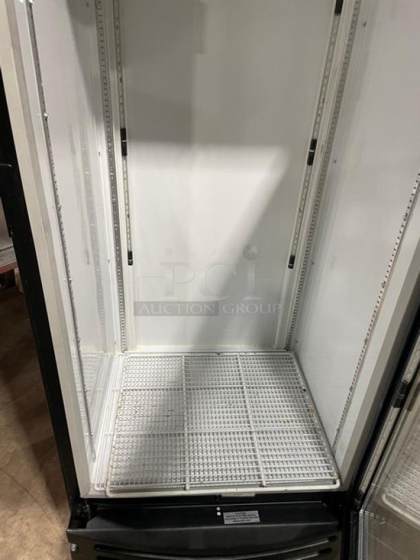 Imbera Coca'Cola Style Commercial Black Single Glass Swing Door Reach In Merchandiser Refrigerator! Energy Star Certified! With Poly Coated Wire Rack! Model: G319 C02 SN: 111161212850! 115V 1 Phase! - Image 5 of 8