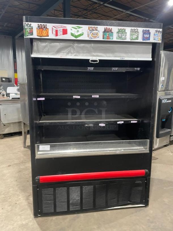 Master-Bilt Commercial Black 4-Tier Refrigerated Open Grab-N-Go Merchandiser Display Case! With Pull-Down Night Curtain! Model: BMOA-48 SN: 167086 OCC01! - Image 1 of 7