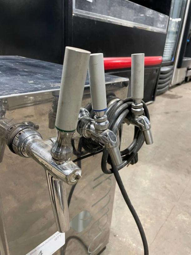Natura Commercial Stainless Steel Electric Powered Countertop Refrigerated Water Dispenser! With 3 Tap Faucets! Model: NWSB3 REF SN: 1433001014! 115V! On Legs! - Image 5 of 7