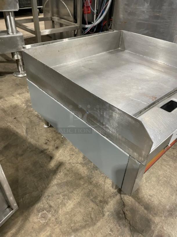 Eagle Group Red Hots Series Commercial Stainless Steel Countertop Flat Griddle! With Thermostatic Controls! With Back & Side Splash! On Legs! - Image 3 of 6