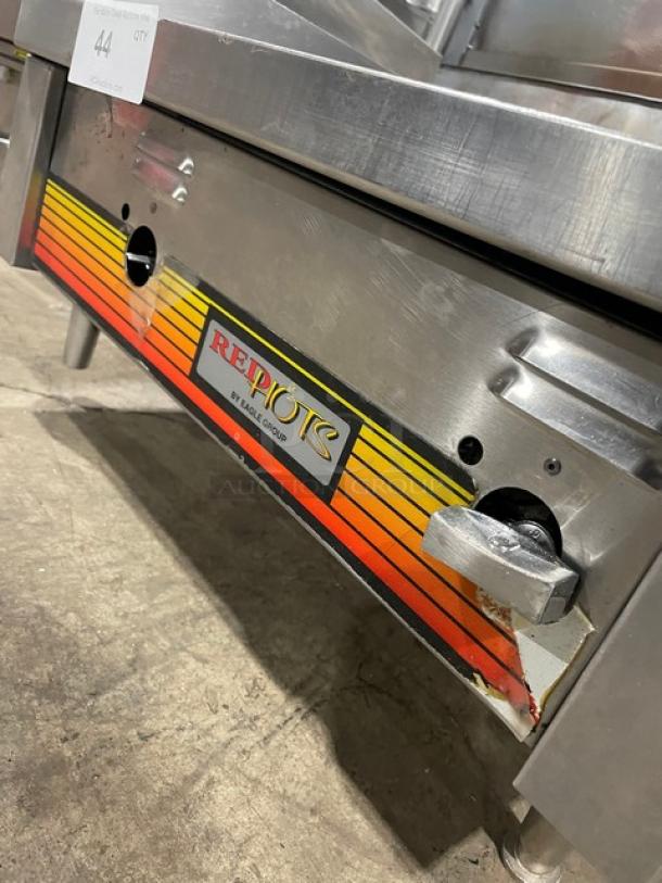 Eagle Group Red Hots Series Commercial Stainless Steel Countertop Flat Griddle! With Thermostatic Controls! With Back & Side Splash! On Legs! - Image 6 of 6