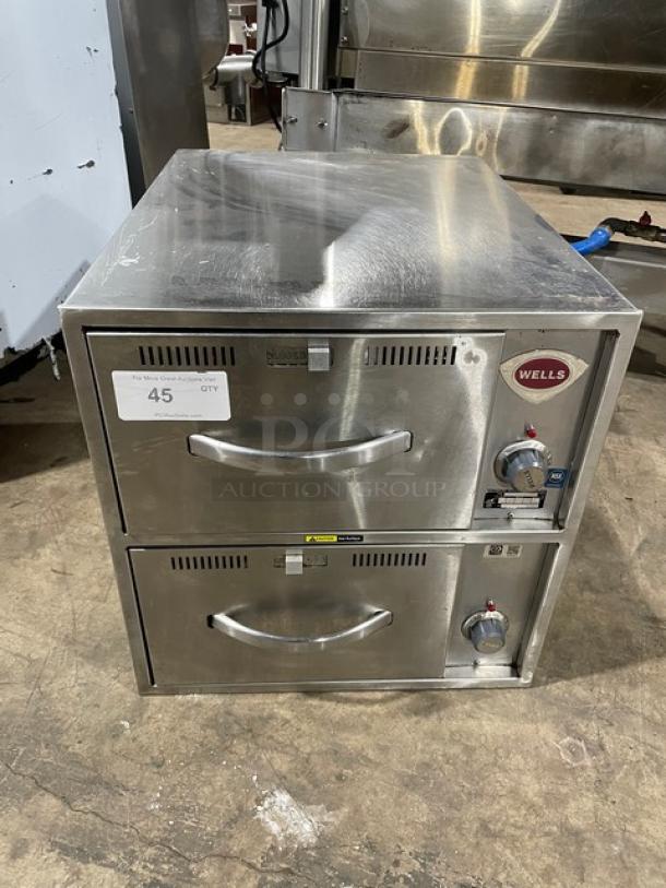 Wells Commercial Stainless Steel Electric Powered Narrow Countertop Double Warming Drawer! With Individual Controls! Model: RWN2 SN: OWN20222A0003! 120V! - Image 1 of 9
