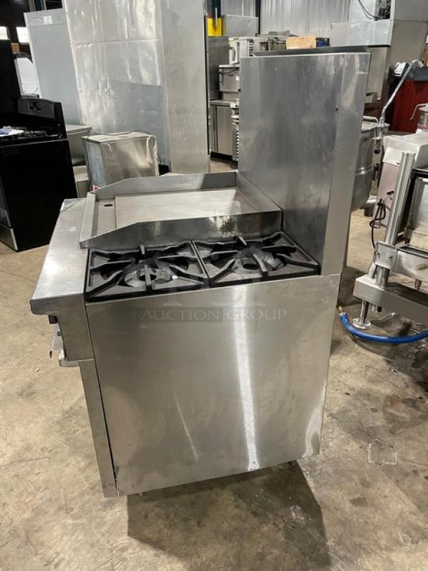Therma-Tek Commercial Stainless Steel Natural Gas Powered Flat Griddle/2 Burner Split Top Range/Oven Combo! With Back Splash! Model: TMDS36-24G-2-1N SN: 11K02659C! On Legs! - Image 3 of 10