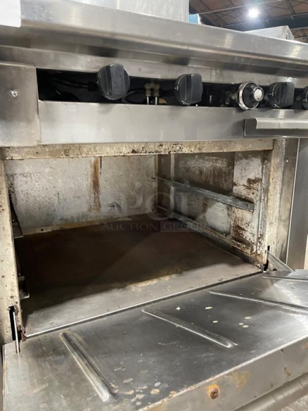 Therma-Tek Commercial Stainless Steel Natural Gas Powered Flat Griddle/2 Burner Split Top Range/Oven Combo! With Back Splash! Model: TMDS36-24G-2-1N SN: 11K02659C! On Legs! - Image 8 of 10