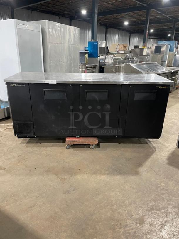 True Commercial Black 3 Door Refrigerated Kegerator! With Stainless Steel Worktop! Model: TDD-4 SN: 7296168! 115V 1 Phase! - Image 1 of 10