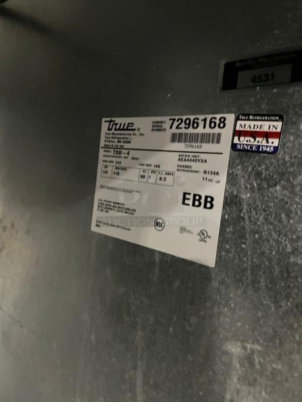 True Commercial Black 3 Door Refrigerated Kegerator! With Stainless Steel Worktop! Model: TDD-4 SN: 7296168! 115V 1 Phase! - Image 8 of 10