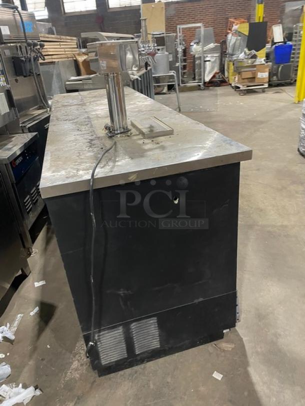 True Commercial Black 3 Door Refrigerated Kegerator! With Single-Tower Quadruple Tap! With Stainless Steel Worktop! Model: TBB-4 SN: 7528133! 115V 1 Phase! - Image 3 of 9