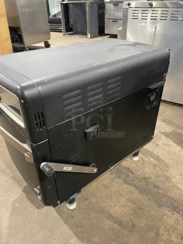 WOW! Like New! TurboChef! 2021 Late Model! Chipotle Style Commercial Electric Powered Countertop Ventless Rapid Cook Turbo Oven! Cook Press Edition! With Crank Bar! Model: NGO SN: NGOTD43642! 208/240V 1 Phase! On Legs! - Image 2 of 9