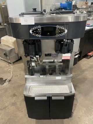 Taylor Commercial Stainless Steel Electric Powered  Combination Shake/Soft Serve Ice Cream/Frozen Yogurt Machine! With Enclosed Syrup Cabinet Base! With Drip Tray & Built-In Utensil Organizer! Model: C602-33 SN: M2064790! 208-230V 3 Phase! On Casters!
