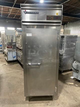 Victory Commercial Stainless Steel Solid Single Door Reach In Freezer! With Poly Coated Wire Racks! On Legs!