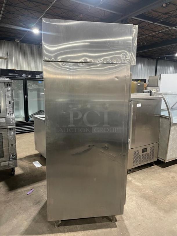 Victory Commercial Stainless Steel Solid Single Door Reach In Freezer! With Poly Coated Wire Racks! On Legs! - Image 2 of 9