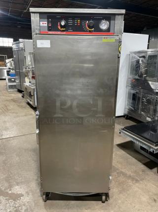 Carter-Hoffmann Commercial Stainless Steel Electric Powered Full Height Insulated Humidified Holding/Food Warming Cabinet! With Built-In Pan Holding Racks! Model: HWU14 SN: 385690-122004! 120V 1 Phase! On Casters!