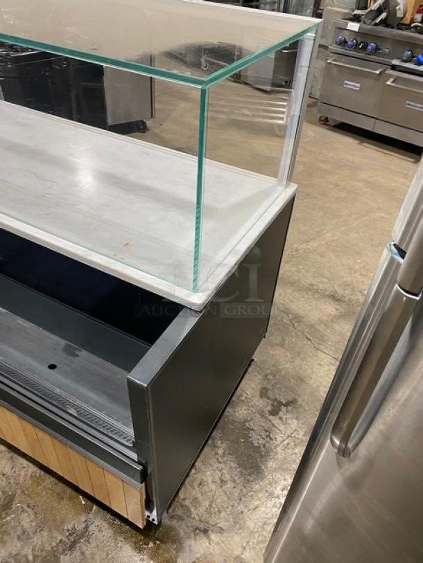 Structural Concepts Starbucks Style Commercial Black Refrigerated Open Grab-N-Go Merchandiser Display Case! With Enclosed Top Glass Merchandiser Showcase! Model: SBZ6652DR! 220V 1 Phase! On Legs! - Image 2 of 9
