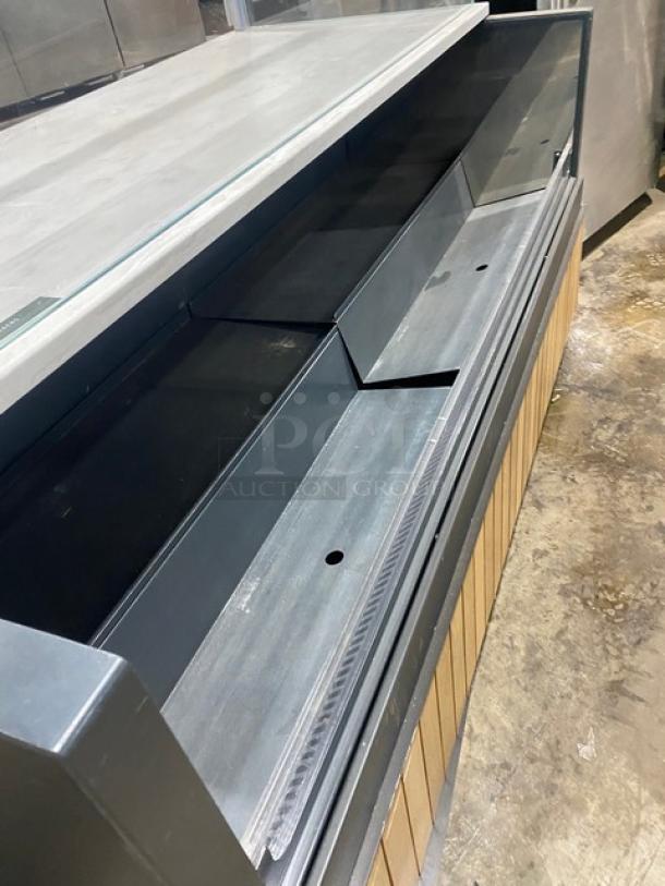 Structural Concepts Starbucks Style Commercial Black Refrigerated Open Grab-N-Go Merchandiser Display Case! With Enclosed Top Glass Merchandiser Showcase! Model: SBZ6652DR! 220V 1 Phase! On Legs! - Image 8 of 9